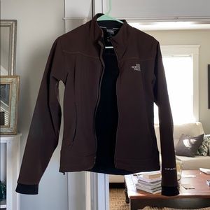 Brown North face lightweight, fleece lined jacket